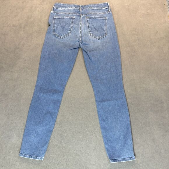 Mother Jeans Size 28 High Waisted Looker Crop Chill Blue Denim USA 5-Pocket - Picture 4 of 14
